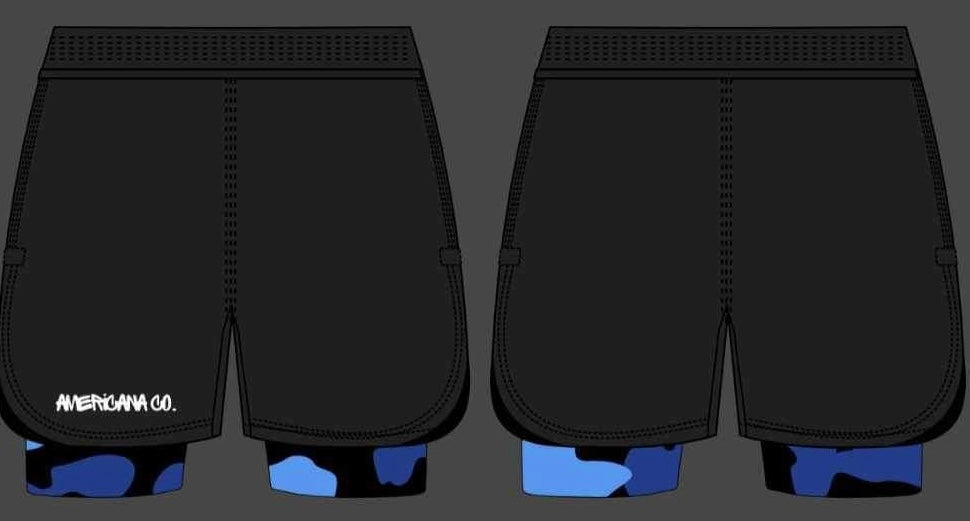 Blue Camo Duo Training Shorts | Adult | Unisex
