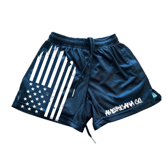 Black/ White Flag Shorts | Unisex